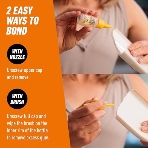Gorilla Super Glue, Brush and Nozzle Two-Way Applicator, Clear, 12 g 1 - Pack