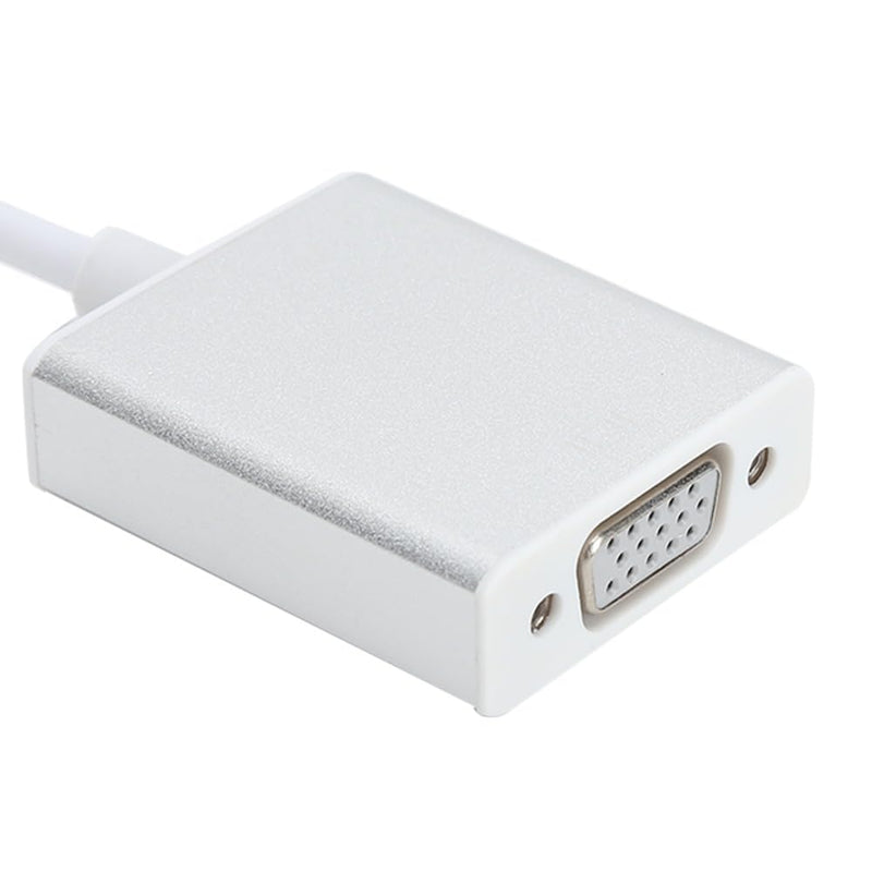 7.87in Aluminium Alloy Type-C Male to VGA Female Adapter 1080P USB 3.1 Plug and Play Portable Video Adapter for OS X Desktop Computer