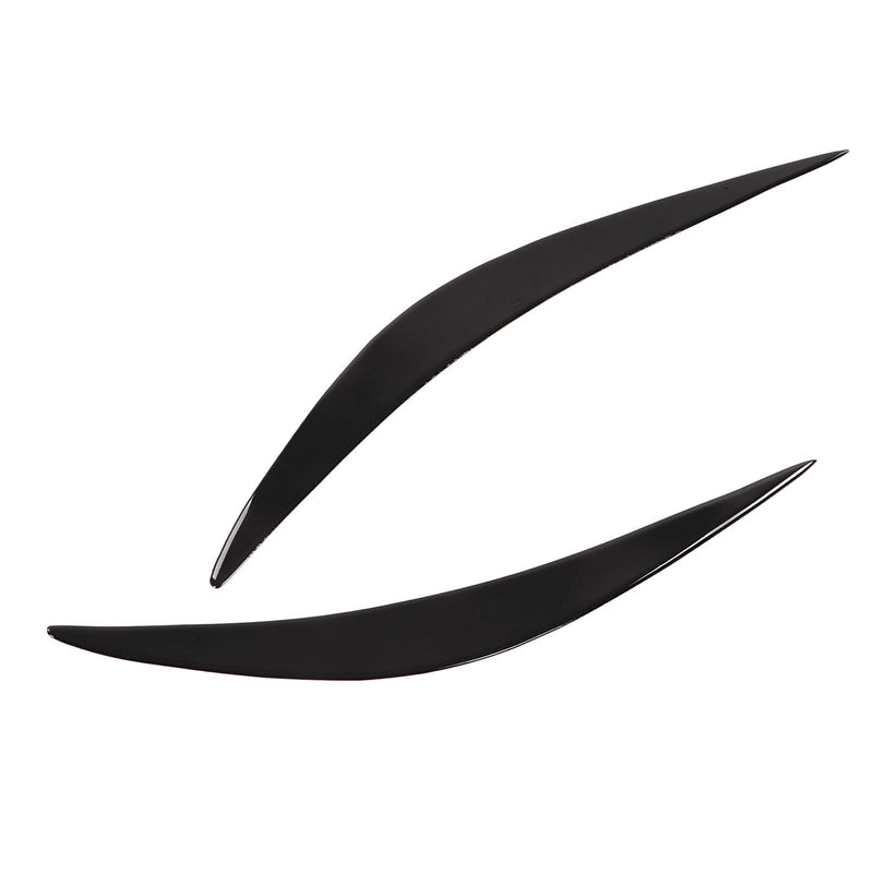 Glossy Black Headlight Cover Eye lid Eyebrows, Pair Headlight Eyelid Headlamp Eyebrow Strip Trim Compatible with Infiniti Q50 2014-2019