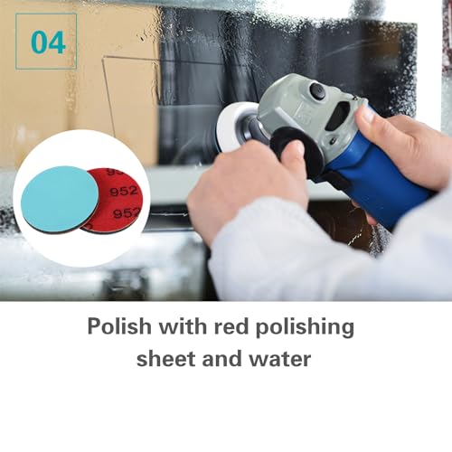 Glass Repair Kit Grinding Polishing Abrasive Disc Mesh Net Sanding Pads Kit for Glass Scratch Removal3Pcs/Pack (6 inch) 6 inch