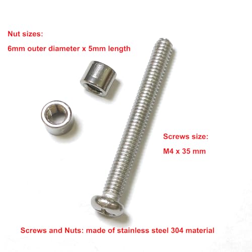 12 Sets/lot 35mm Loveless Bolt Knife Handle Fasteners 1/4” Diameter Nut for Knife Maker Tactical Survival Knife Shaft Fasteners (Nut Size 6mm)