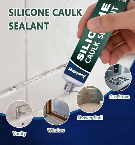Clear Silicone Caulk Waterproof Silicone Sealant, 0.68 fl.oz(20ml)*2 20ml*2