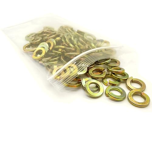 (200 Pieces) 1/4" Alloy Split Lock Washers Zinc Yellow 200