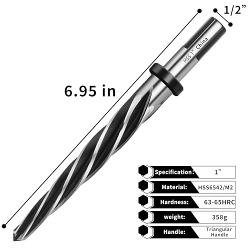 1" M2 HSS Bridge Construction Taper Reamer Drill Bit for Metal 1”