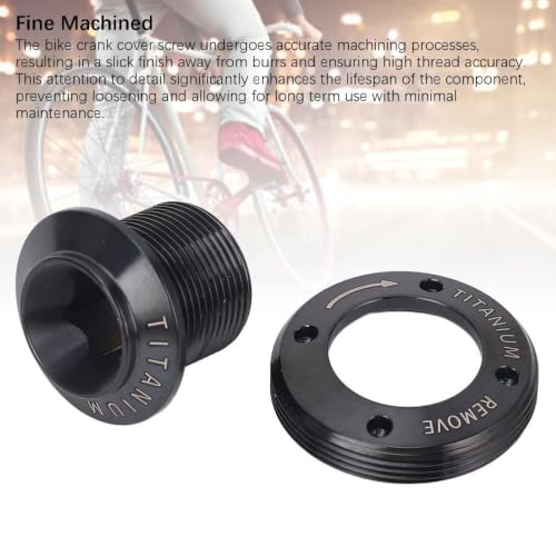 Titanium Alloy Bike Crank Arm Screw Dub Crank Cover Bolt Set, Lightweight Crankset Fixing Bolt for Mountain Road Bike Repair Cycling Replacement Parts Black
