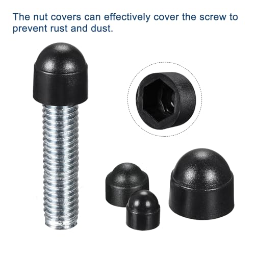 uxcell 150pcs M12 Grey Polyethylene Hex Nut Cover Sets 150