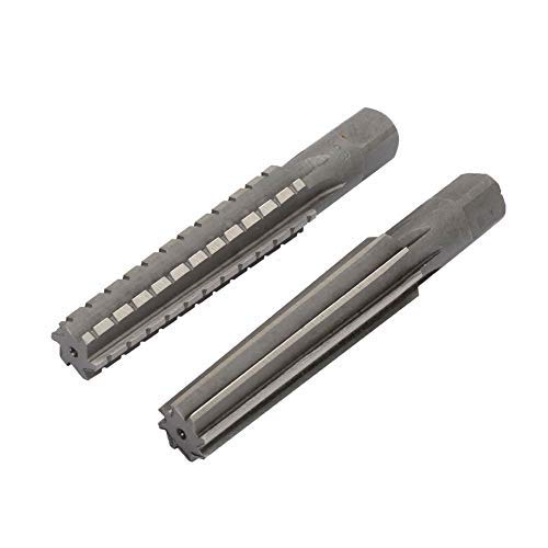 Hilitand 2pcs MT3 HSS Taper Fine/Rough Chucking Reamer Cutter Tool Set Straight Shank