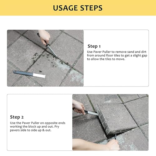 Gugxiom 2Pcs Paver Puller, Paver Extractor Tool with Micro Teeth