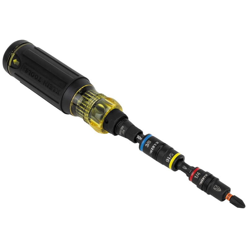  [AUSTRALIA] - Klein Tools 32517HD KNECT 17-in-1 Impact-Rated Hybrid Screwdriver/Nut Driver, Magnetic, Flip Socket, 11 Bits, 3 Nut Drivers, Bit Holder, Square Adapter