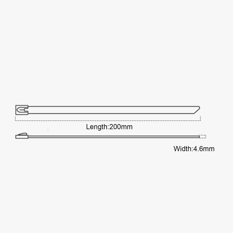 30Pcs Stainless Steel Zip Ties – 200mm Metal Cable Straps, Heavy Duty Self-Locking Fastening Rings for Automotive, Home & Industrial Use, Silver