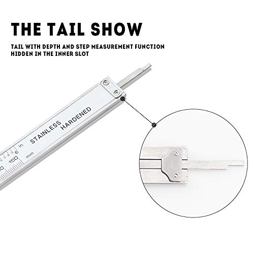 Oudtinx Professional Caliper Vernier Caliper 0-6"/150mmx0.001/0.02mm 0-6"