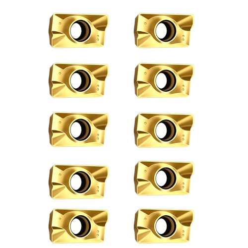 10pcs APMT1604 PDER DP5320 Carbide Turning Inserts, Featuring a Highly Wear-Resistant AlTiN Coating,APKT1604 Compatible with BAP400R Series End Mill Holders for Processing Steel Parts 10pcs APMT1604 PDER DP5320