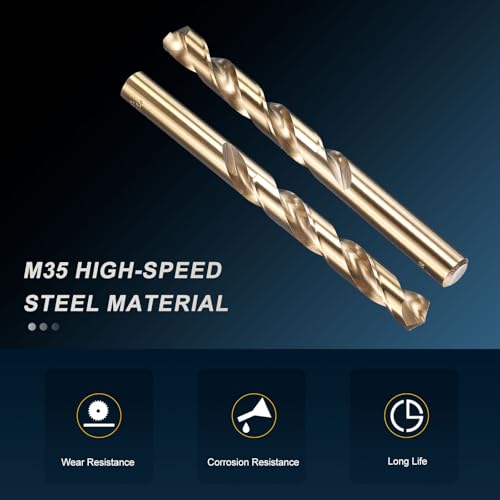 PATIKIL 13mm Drill Bit M35 Cobalt 5% High-Speed Steel for Metal 4 Pack