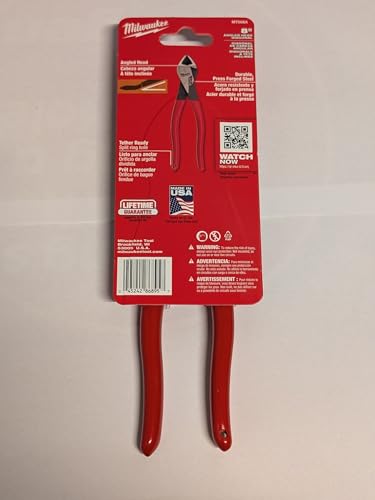 Milwaukee 8 in. Angled Head Diagonal Cutting Pliers with Dipped Grip