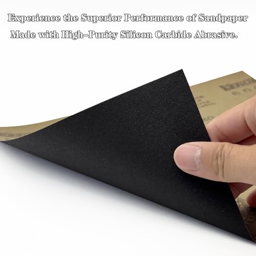 25 PCS 800 Grit Wet Dry Sandpaper, 9x11 Inch Silicon Carbide Sheets Grit 800