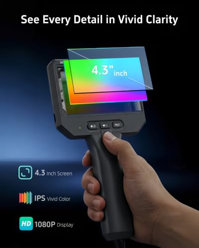 3.9mm Endoscope Camera with Light, 1920P HD Borescope Inspection Cam