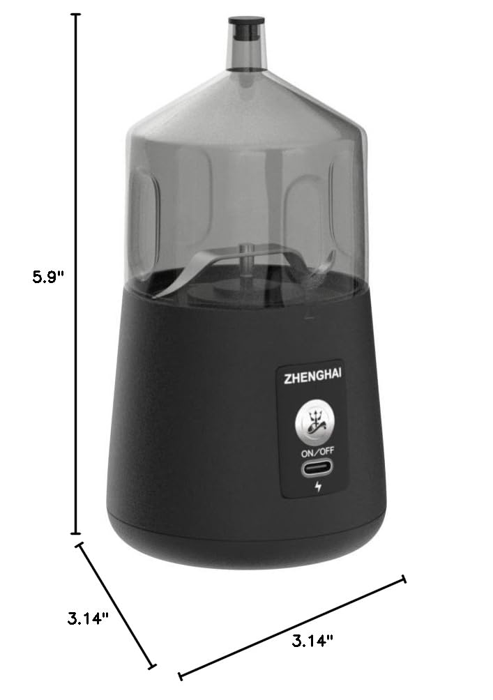 Electric Herb Grinder 150W Spice Grinder USB-C Rechargeable, Compact Size, Easy On/Off. Fast Grinding Dry Spices Herbs, with Pulse Mode and Cleaning Brush (Black) 30g Black
