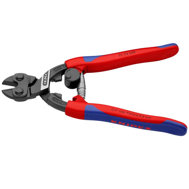 KNIPEX - 7112200 Tools 71 12 200, Comfort Grip High Leverage Cobolt Cutters with Opening Lock and Spring