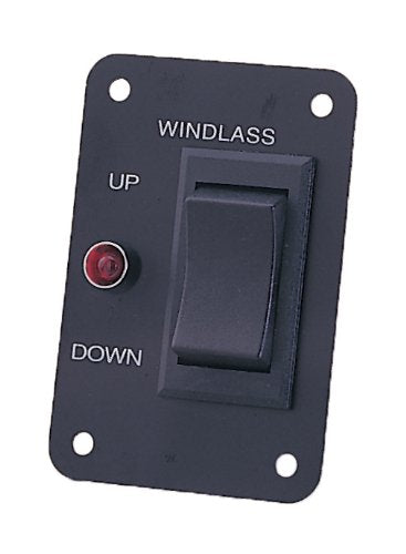 Marine Boat Anchor Windlass Winch Switch Aluminum Plate 2 Way LED Light
