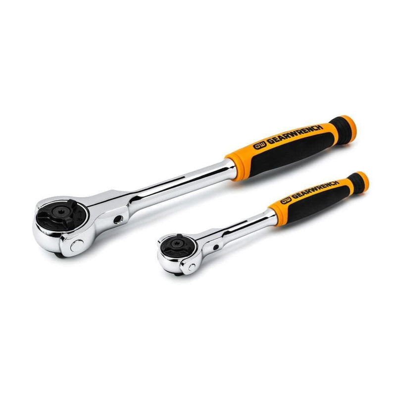GEARWRENCH 2 Pc. 1/4" & 3/8" Drive 72 Tooth Dual Material Roto Ratchet Set - 81223 2-piece kit