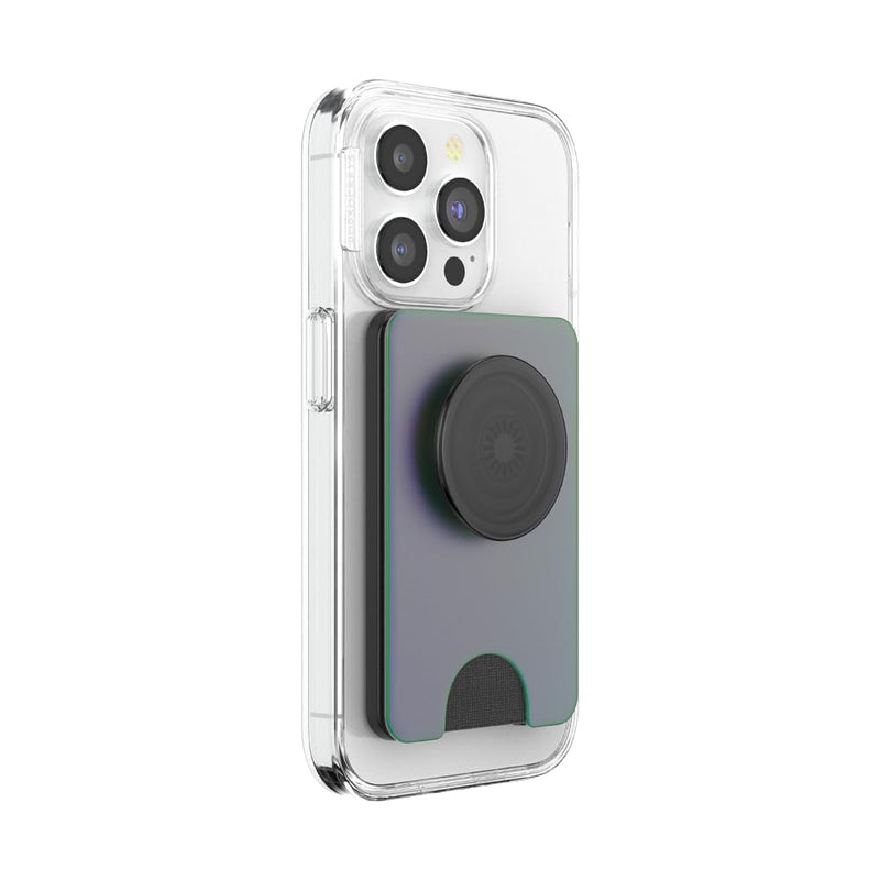 PopSockets Phone Wallet for MagSafe with Grip- Nightshade | PopWallet, Holds 3 Cards, Magnetic, Removable, Secure, Green, Teal, Turquoise, Men, Boys