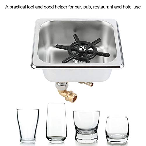 Automatic Stainless Steel Pitcher Rinser, Cup Washer Cleaner Glass Rinser for Hotel Bar Cafe, Stainless Pitcher Rinser