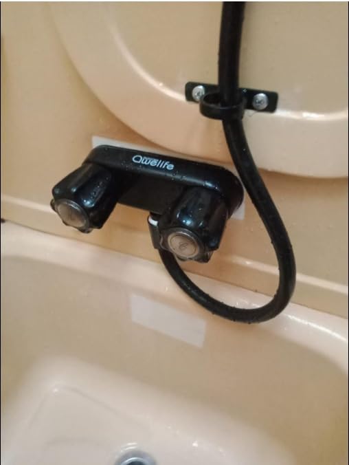 RV Shower Faucet, RV Camper Shower Faucet Replacement, 4” Shower Valve Diverter Assembly Kit, Bathroom Shower Mixing Valve Control for RV Camper Van Travel Trailer Motorhome, Black