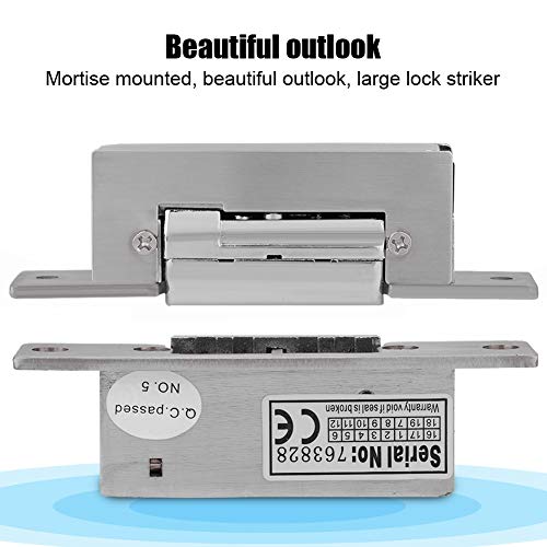 12V Adjustable Narrow-Type Electric Strike Door Lock Double Unlock Mode Access Control Lock Intelligent Cathode Lock Safety Intelligent Lock NO Fail Security