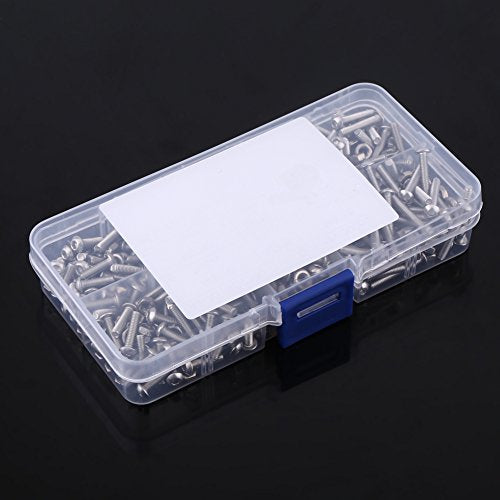 Button Head Hex Socket Head Bolts Screws Nut Assortment Kit, 300Pcs M3 Stainless Steel Hex Socket Screws Nuts with Storage Box, Fastener