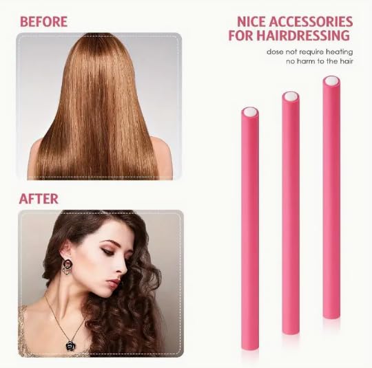Pack of 10 Foam Heatless Hair Curlers - Flexible Curling Rods | Hair Curlers No Heat Set - Bendy Rollers for Hair Curling - Foam Rollers - Overnight Hair Rods - Flexible Curling Rods