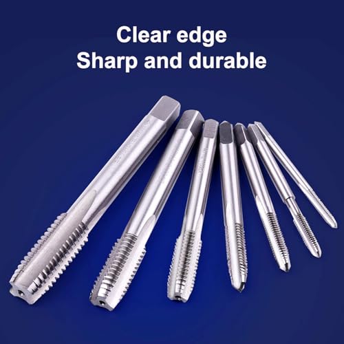 ATOPLEE 7pcs Metric M2 HSS 6542 Left Hand Thread Tap Set, M3 M4 M5 M6 M8 M10 M12