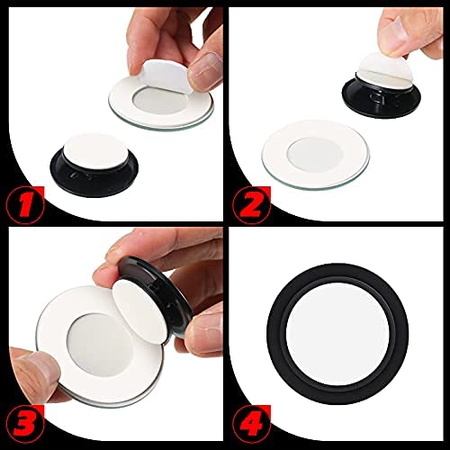 Frienda 6 Pieces Blind Spot Mirror, High Definition Glass Convex Lens Frameless 360° Wide Angle Side View Mirror for Car(Fan, Round, Rectangle Shape)
