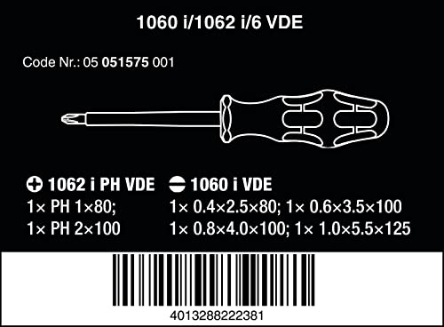 1060 i/1062 i/6 Kraftform VDE screwdrvr set 6 pieces Classic