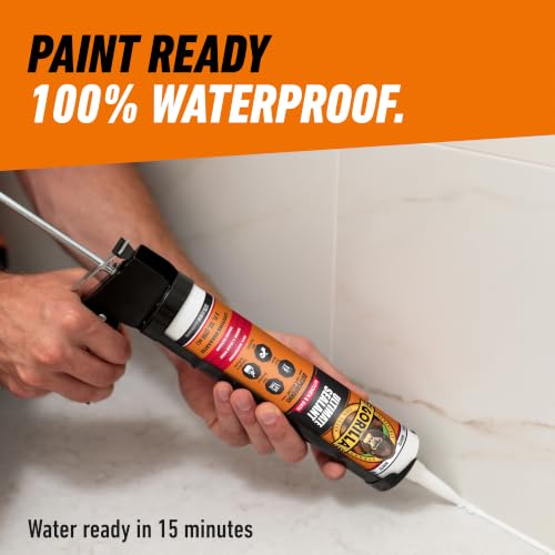 Gorilla Ultimate Sealant Kitchen & Bath Caulk, White, 9oz Cartridge