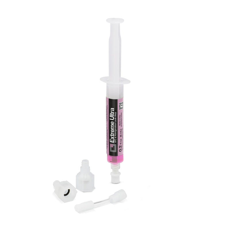 Extreme Ultra | A/C Leak Stop for HVAC/R Systems Up to 6 Tons (21 kW) | Works with All Refrigerants and Lubricants | Includes 1/4 SAE and 5/16 SAE Adapters | 0.2 fl oz (6 mL) Cartridge