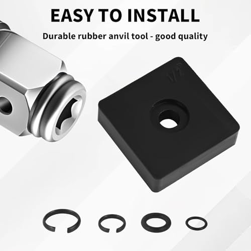 84pcs 3/8” & 1/2” Impact Retaining Ring Clip Friction Rings with O-Ring, Includes Anvil Installation Tool Screwdriver and Tweezers for Electric Pneumatic Impact Wrenches