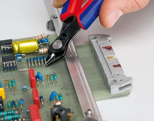 KNIPEX Tools - Electronics Super-Knips, Multi-Component (7861125SBA) Multi Color Burnished, suitable for fibre optic cables