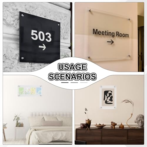 PATIKIL 1x4.7" Standoff Screws, 8 Pack Stainless Steel Stand Off Wall Mounts Wall Sign Mounting Hardware Advertising Standoff Nail for Hanging Acrylic Signs Picture Frame, Silver 1x4.7"