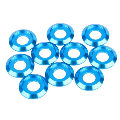 Aluminium Alloy Flange Washer M4 M5 M6 M8 Spacer Washer for Motorcycle Car Pack of 10 (Light Blue, M8) Light Blue