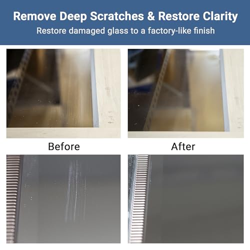 GLASS POLISH DIY Glass Scratch Removal Deluxe Kit 2" & 3" - Effective Glass Polishing with Drill or Polisher, Repairs Deep Scratches, Removes Surface Damage and Restores Original Clarity & Shine 2 & 3 inch (12 Abrasives)