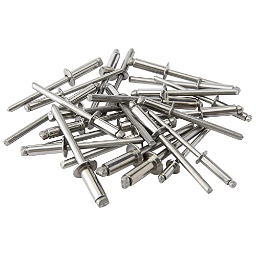 ISPINNER 100pcs 3/16" x 1/2" Stainless Steel Blind Rivets, 4.8 x 12.7mm Pop Rivets, Pack of 100 3/16" x 1/2"