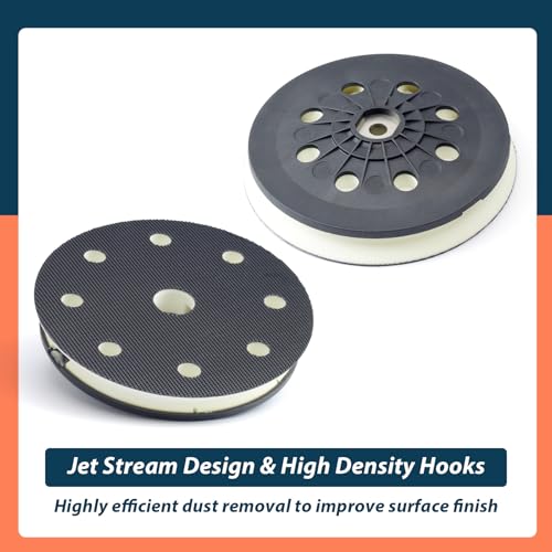 492286 D125 (5-Inch) Soft Sanding Pad 8 Holes Replacement for Festool ETSC/EC125 Sander for Jetstream Part Replace 492284, with Screw