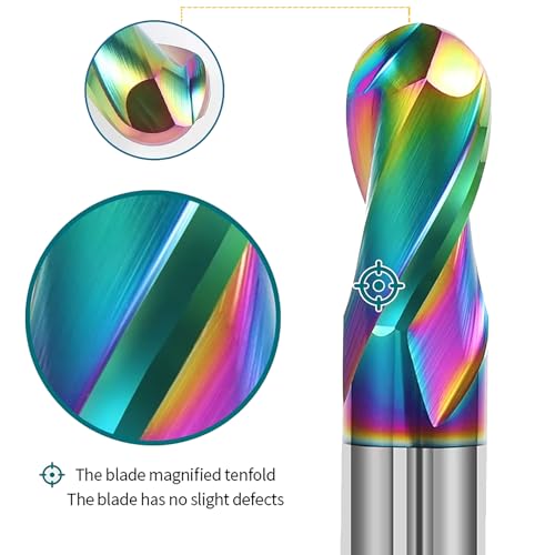 6mm R3 2-Flute Carbide Ball Nose End Mill, 3 Pcs 6mm