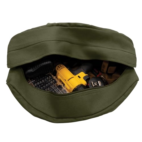 Rothco Canvas Tanker Style Tool Bag - Heavy-Duty Multipurpose Gear Carrier for Mechanics, Plumbers, Electricians, Athletes, Olive Drab Green
