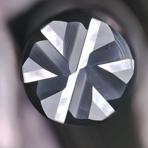 Tools Carbide End Mills,6 Flute Square Milling Cutter，High Helix Angle for High Hardness Steel Finshing Milling Processing - 1/4 Shank (1/4-3.5" 1PCS) Reduced Neck 1/4-3.5" 6F 1PC