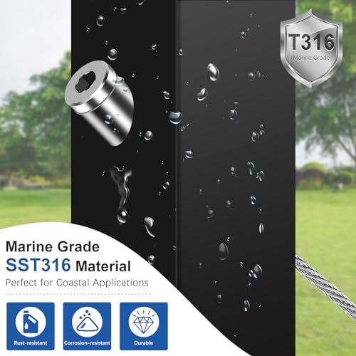 24 Pack Beveled Angle Washers 25/64", 33° Handrail Angle Washer Max for 5/16" Cable Railing Hardware Kit, Marine Grade SST316 Quality for Stair Deck Metal Wood Aluminum End Posts 24x Angle Washers