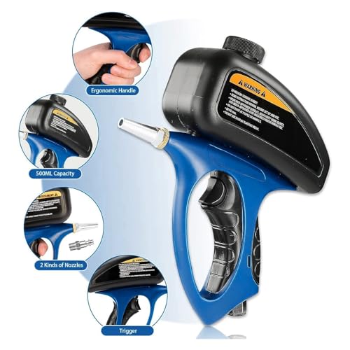 Sand Blasting Gun with Fast Plug-in ConnectorSoda Blaster for Manual Automatic Surface Cleaning, Furniture Refinishing, and Rust Removal (90 PSI, 500ml Capacity)