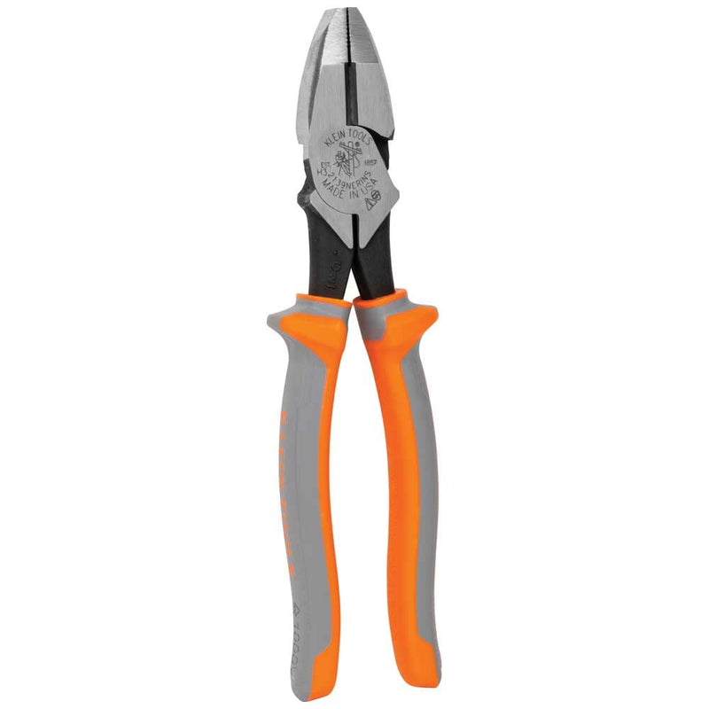 Klein Tools 2139NERINS 1000V Insulated Side Cutter Pliers, Made in USA, High Leverage Design, Induction Hardened Knives, 9-Inch