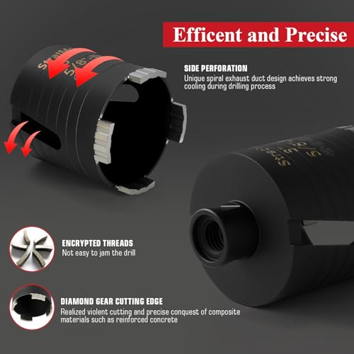 3" Dry Core Drill Bit with Pilot Bit and 1 Pcs SDS Plus Adapter 3 inch