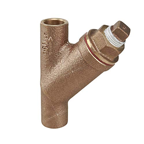 Midline Valve 322D256 Y-Strainer with Stainless Steel Mesh Screen, Pipeline Filter Valve, 3/4 in. Sweat, Cast Brass Single Pack 3/4 in.